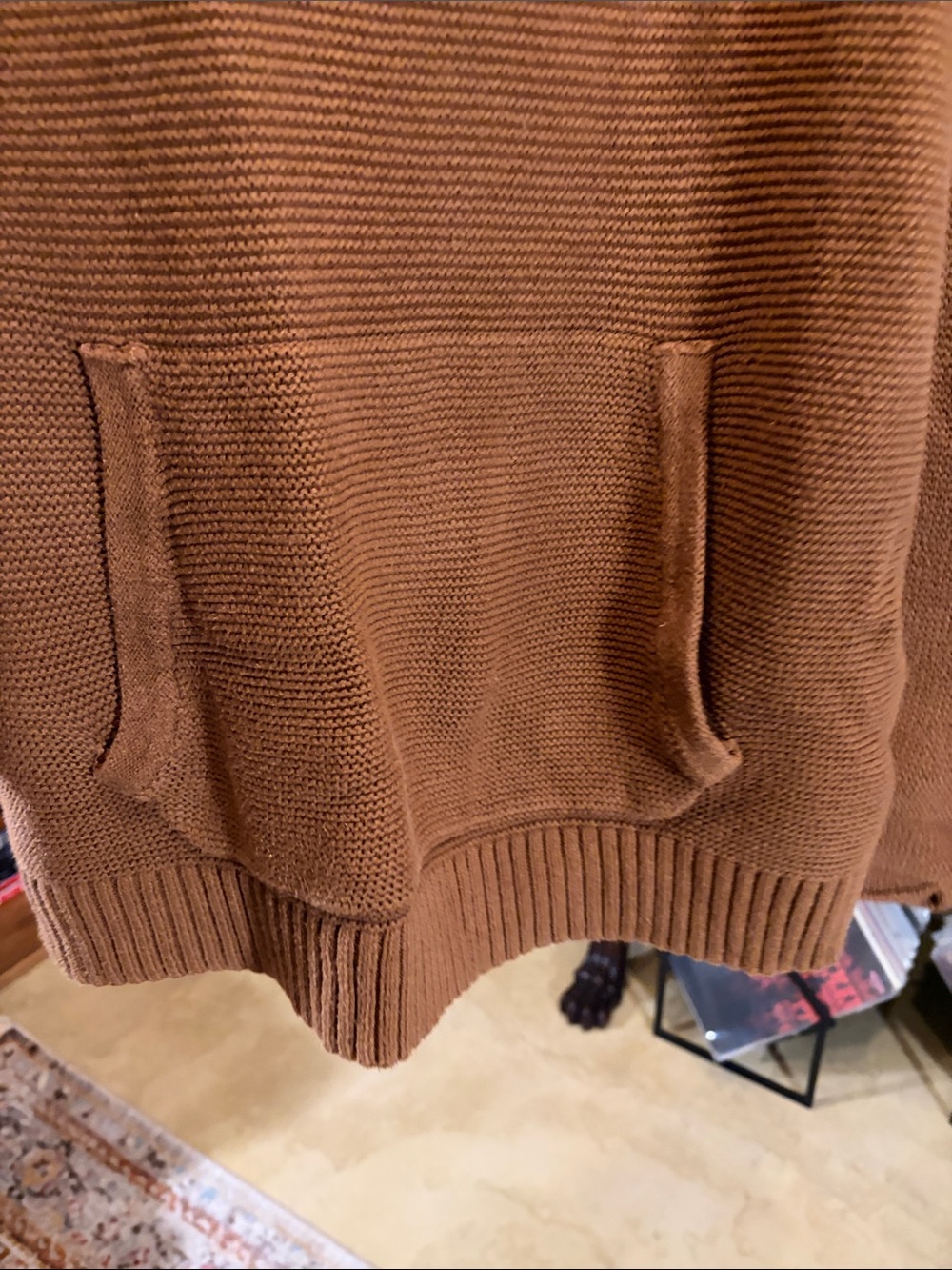 Cozy Women's Crewneck Hoodie Sweater in Brown - Picture 4 of 6